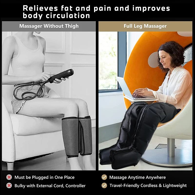 XXL Air Compression Leg Massage 6 Airbag Enlarged Size Version Pneumatic Boots Full Body Lymphatic Drainage Massage System