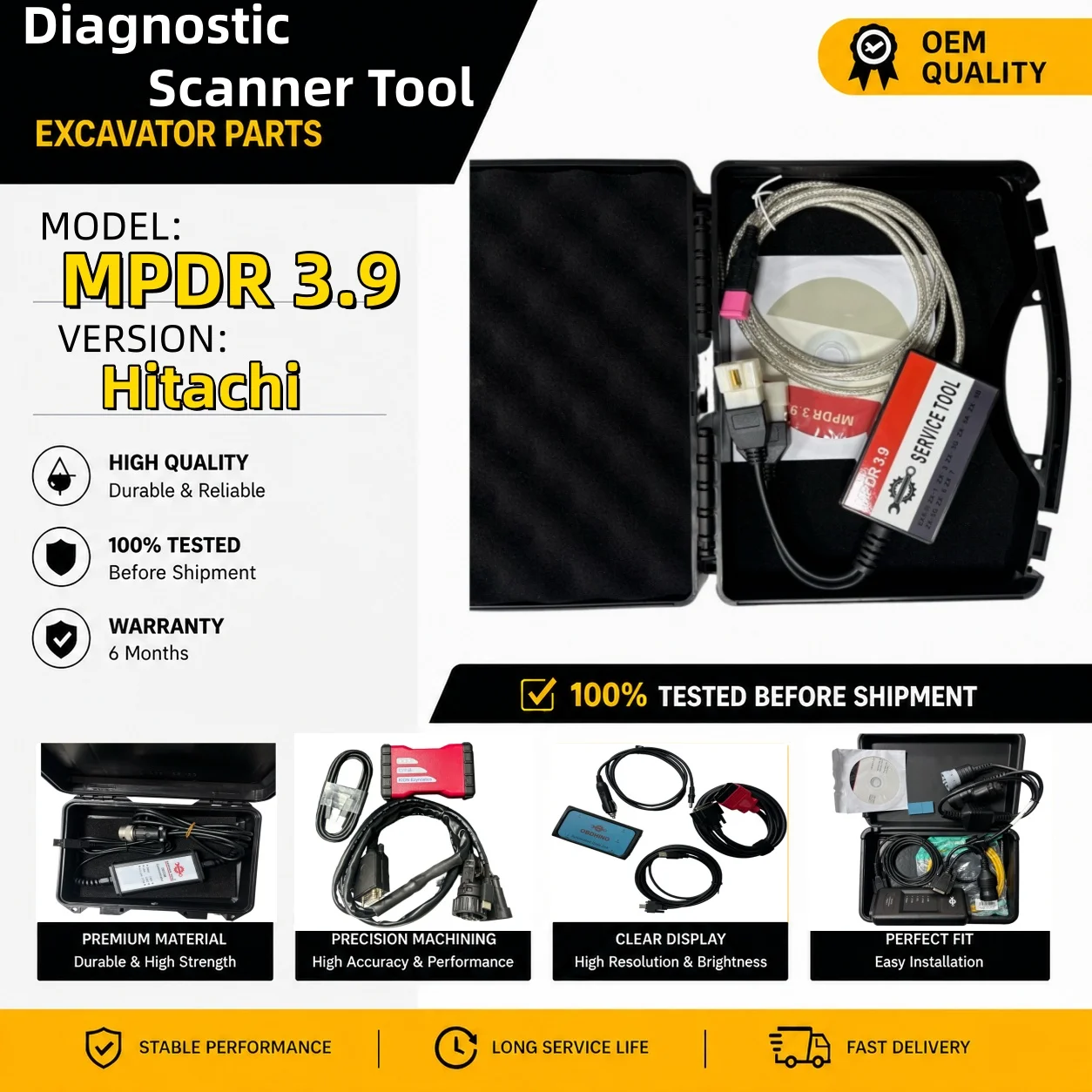 MPDR 3.9 High-Speed Diagnostic Tool for Hitachi Truck Excavator Wheel Loader Crawler Carrier MPDR3.9 for ZX-1 ZX-3 ZX-3G ZX-5