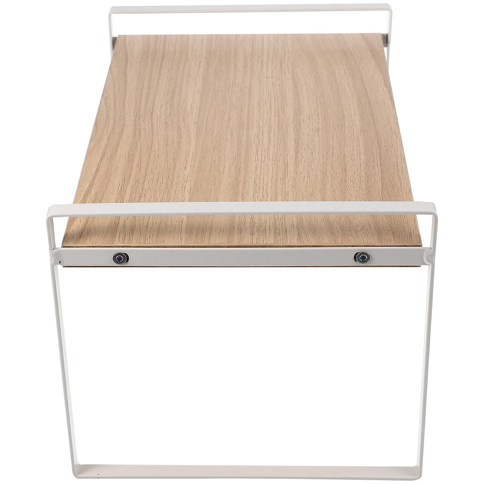 رف تخزين منظم مكتب حديدي مع تصميم خشبي ومعدني ممتاز للمكتب والمنزل وغرفة النوم وسطح المكتب وأشتات مجلة الكتب #5