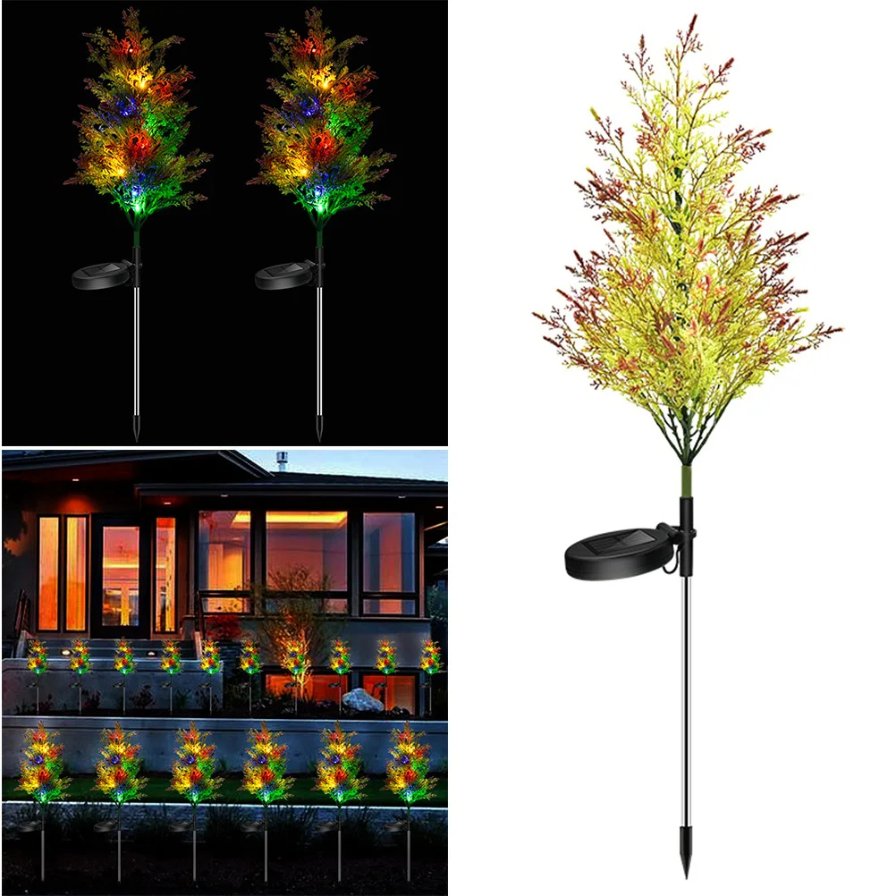

Solar Yard Lamp 8 Led Pine Tree Shape Outdoor Stick Light For Garden Lawn Yard Park Decor Landscape Lighting Solar Power Garden