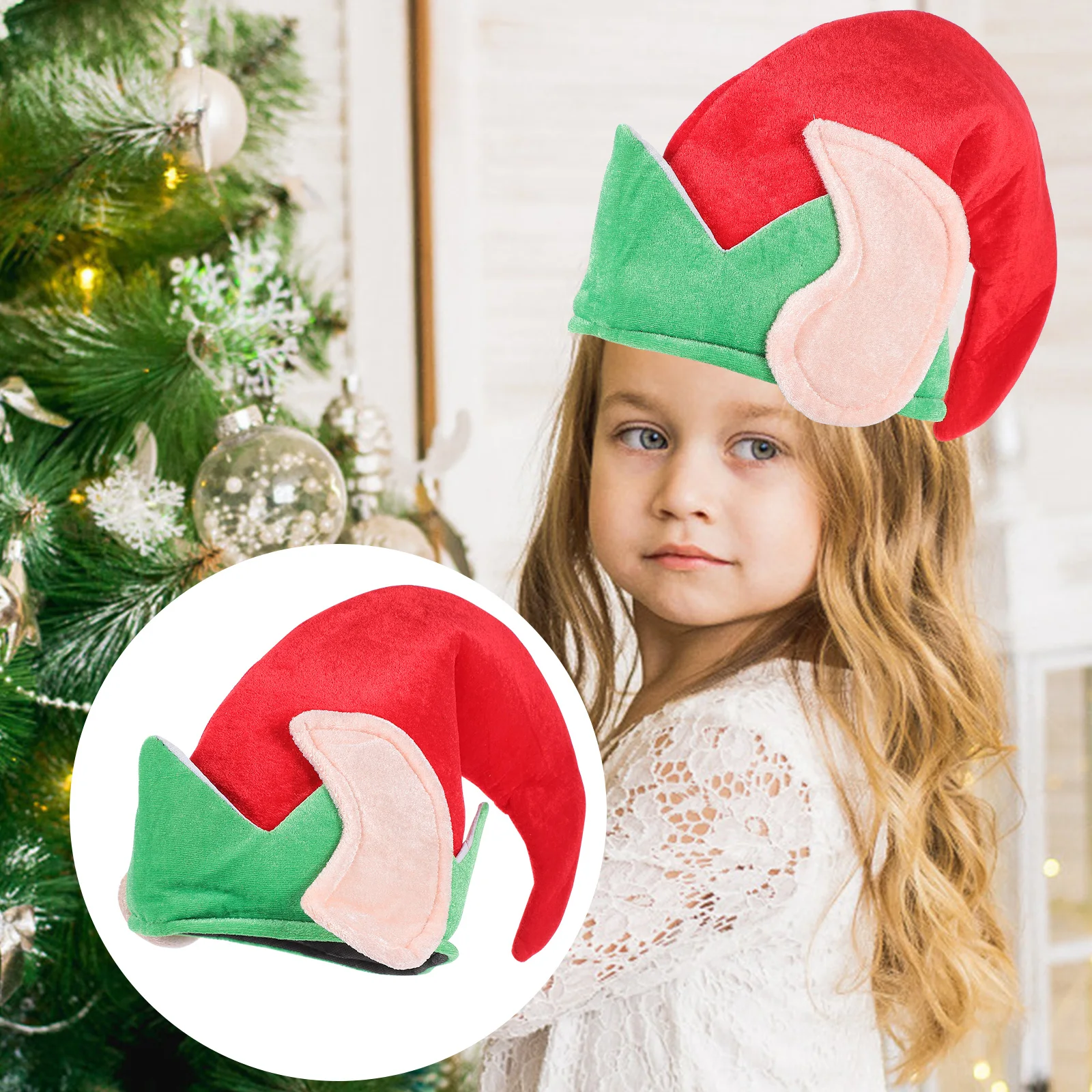 

Christmas Hats Xmas Caps Costume Props Party Decorations Gentle Material Stage Performance Holiday Toddler Child