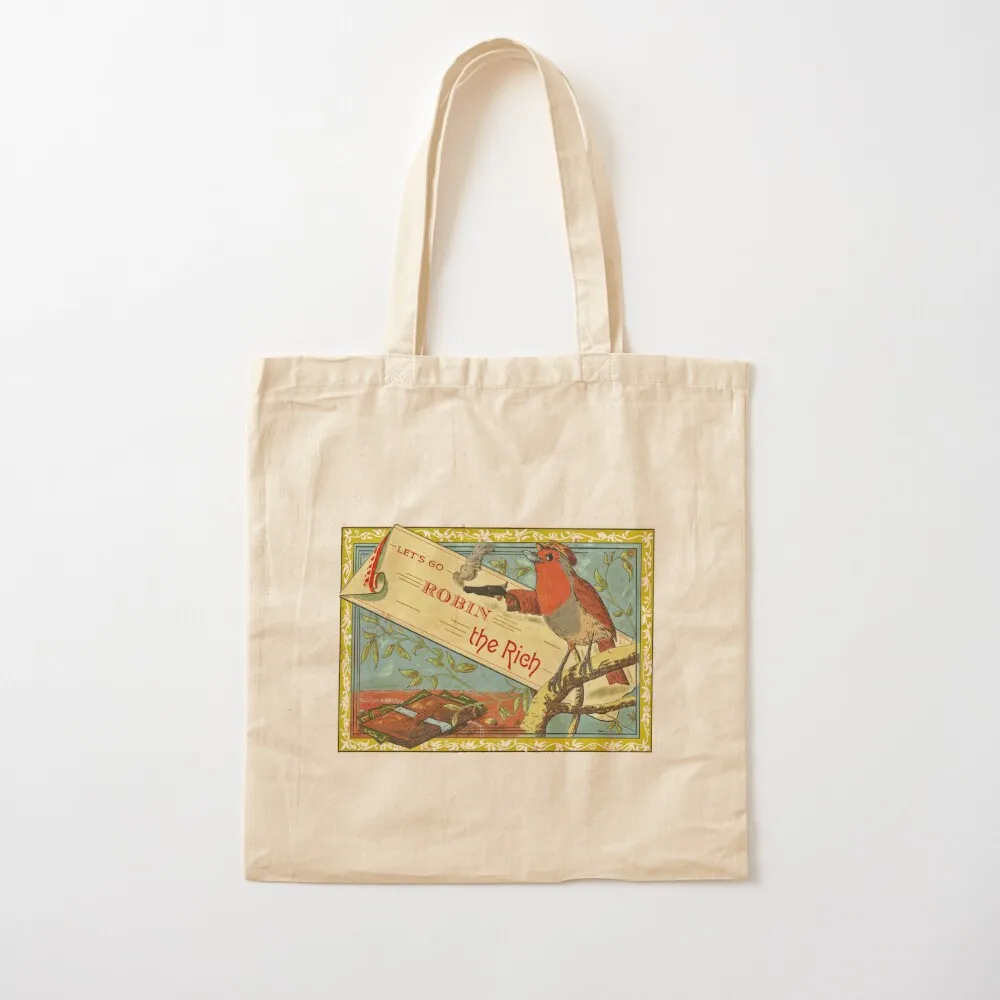 

Robin the Rich - Anticapitalist Bird Tote Bag Fabric bag tote bag woman Women's Custom