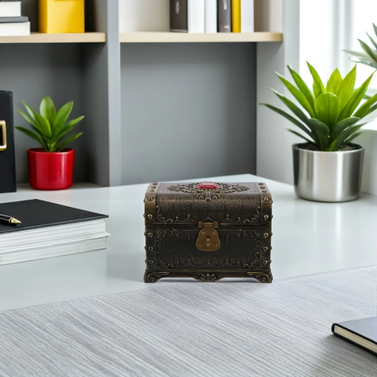 

Retro Pirate Treasure Chest Vintage Plastic Storage Box With Lock Keys Kids Adventure Play Treasure Hunt Prize Reward