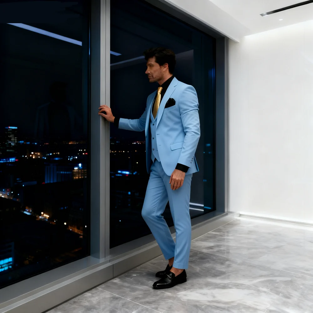 

3-Piece Men's Smoking Suit White Tuxedo Wedding Outfit with Jacket Design New Men's Clothing Blazer Set