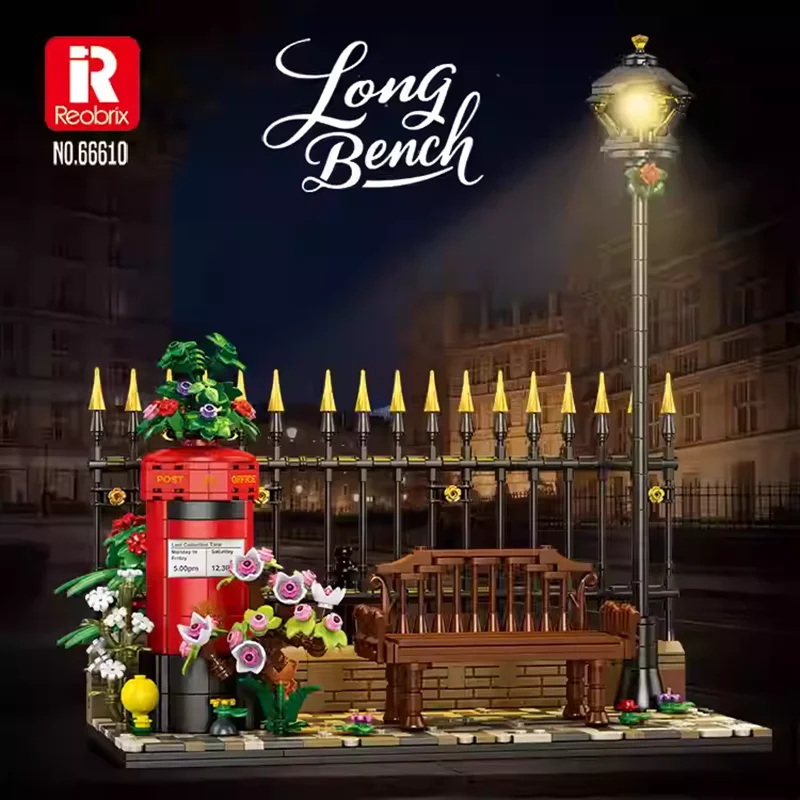 

Reobrix New Product 66610 Retro Mailbox Building Blocks European Street Scene Series Building Blocks Decorative Items Gift Toy