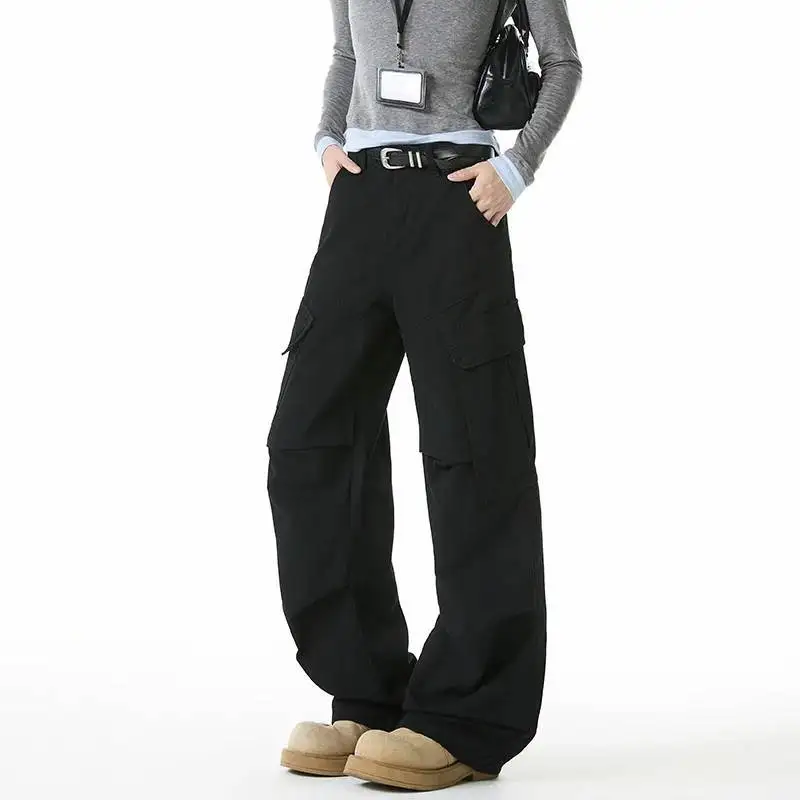 LUZHEN Pockets New Straight Decorate 2026 Solid Pants Cargo Color Men Fashion Simple High Quality Wide Leg Trousers Loose JY8864