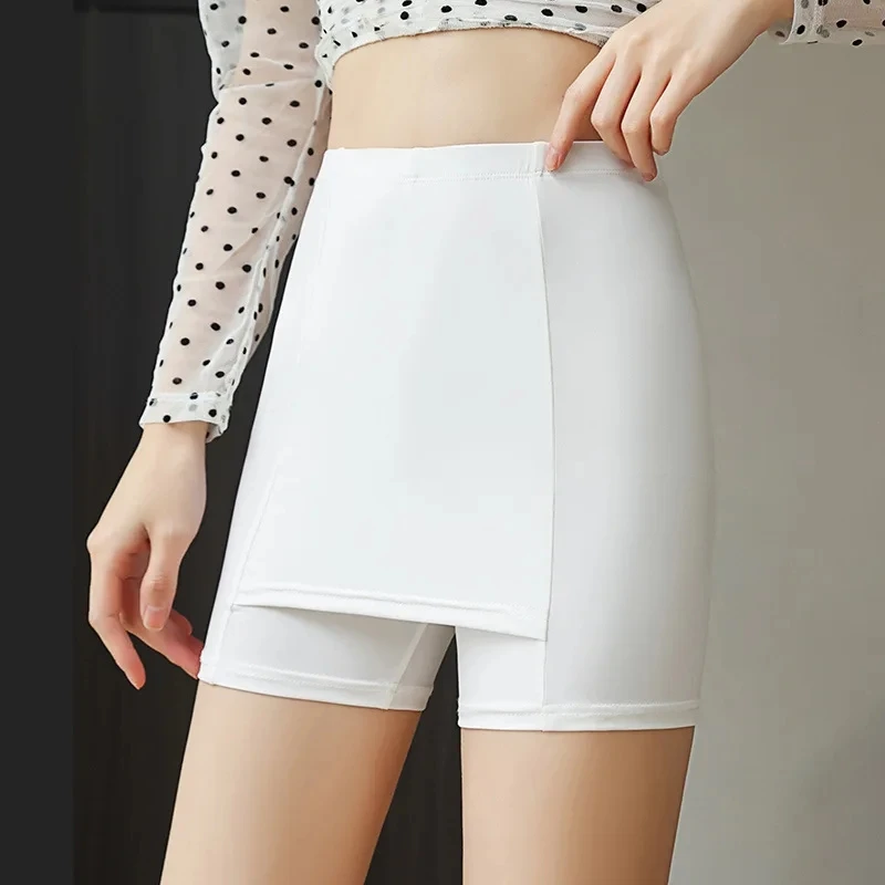 Simplejewel Double Layer Safety Panties Girls Women Boxer High Waist Protective Shorts Under the Skirts Summer Dress Underwear