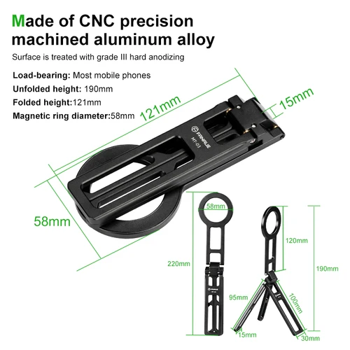 FANAUE 마그네틱 포켓 휴대폰 삼각대, 맥세이프 호환, 아이폰 플러스 프로 맥스, 접이식 데스크탑 휴대폰 마운트, 셀카 스틱 핸들 