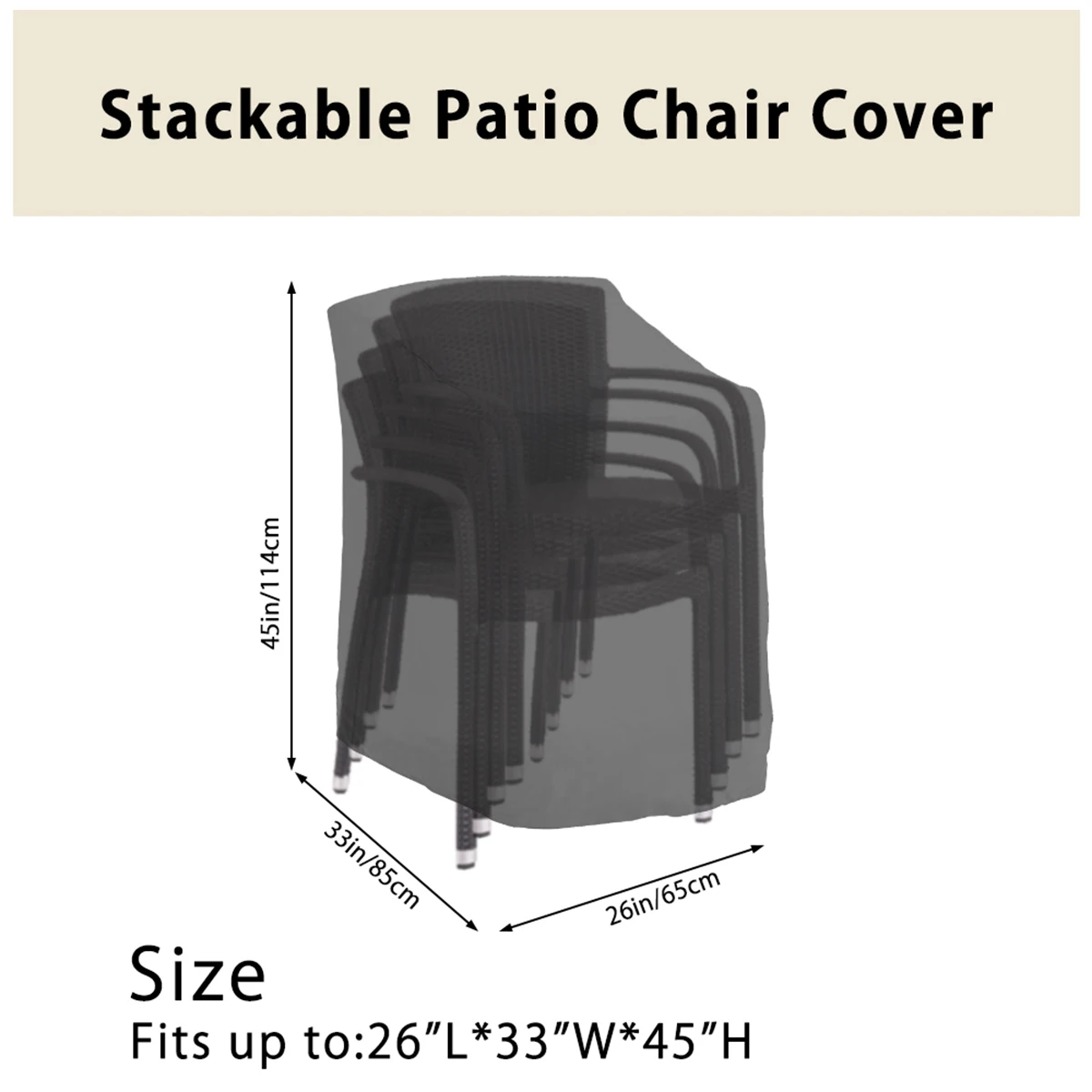 Paragraph Stackable Patio Chair Cover Waterproof Outdoor Garden Furniture Cover Universal Cover Cheap Replacement