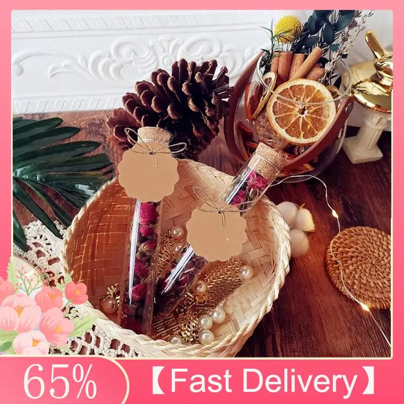 

~A61Z 30 Pcs Plastic 20Ml Test Tubes With Cork With Kraft Paper Attachment(150X16mm) For Flowers