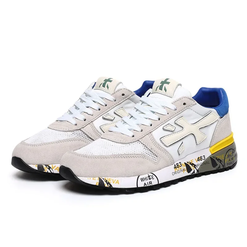 PREMIATA 남성용 캐주얼 스포츠 스니커즈, SS24, 럭셔리 디자인, 통기성 방수, 멀티 컬러 요소, 트렌드 신발, 신제품