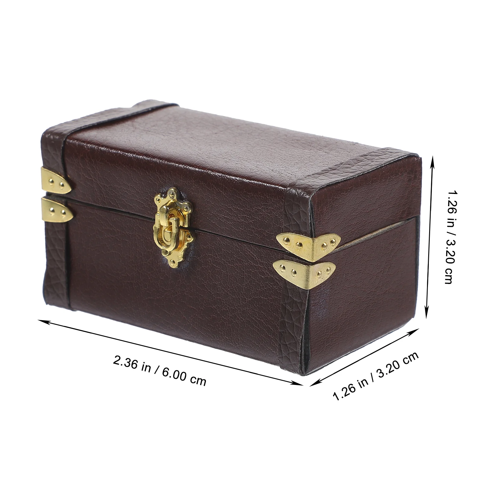 Miniature Vintage Suitcase Miniature Trunk Suitcase Dollhouse Travel Trunk Suitcase Model Vintage Desktop Decoration Brown