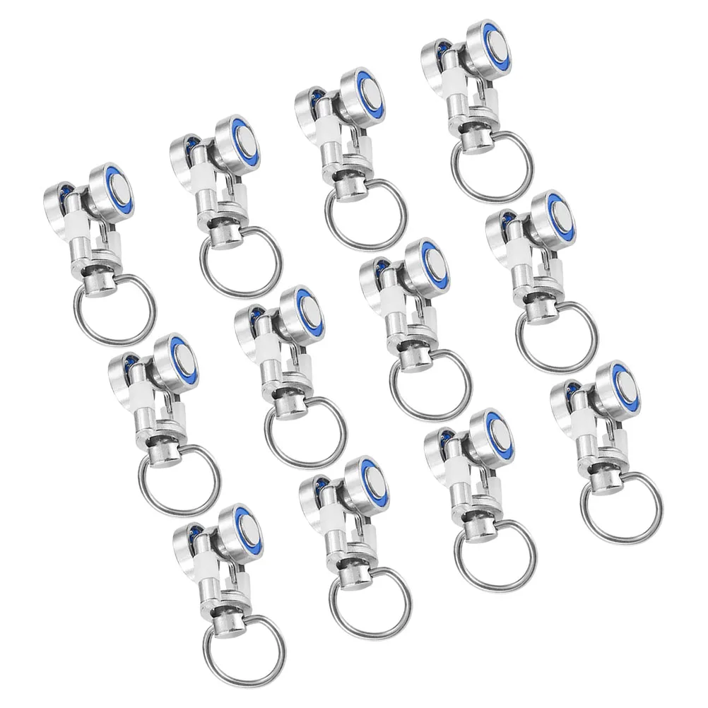 

12Pcs Metal Bearing Curtain Track Rollers Smooth Sliding Silent Curtain Runners Window Pulley Replacement Track Pulley