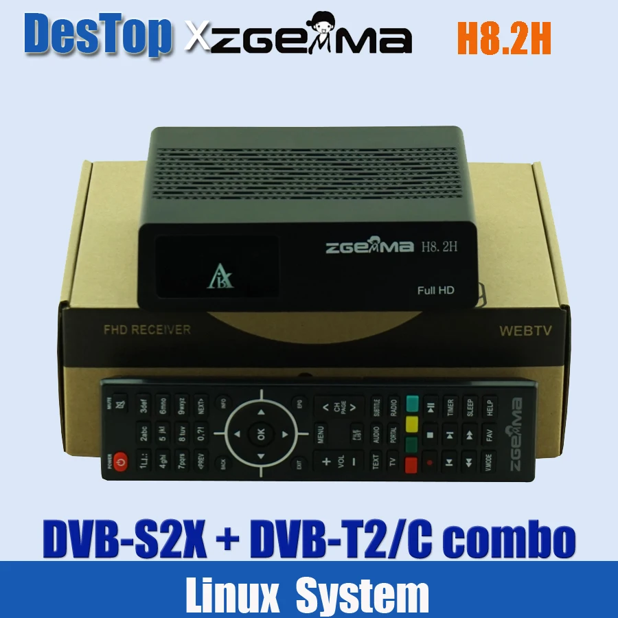 ZGEMMA H8.2H Satellite Receiver Linux Enigma2 Receptor DVB-S2X+DVB-T2/C H2.65 1080P HD Smart Digital TV Decoder