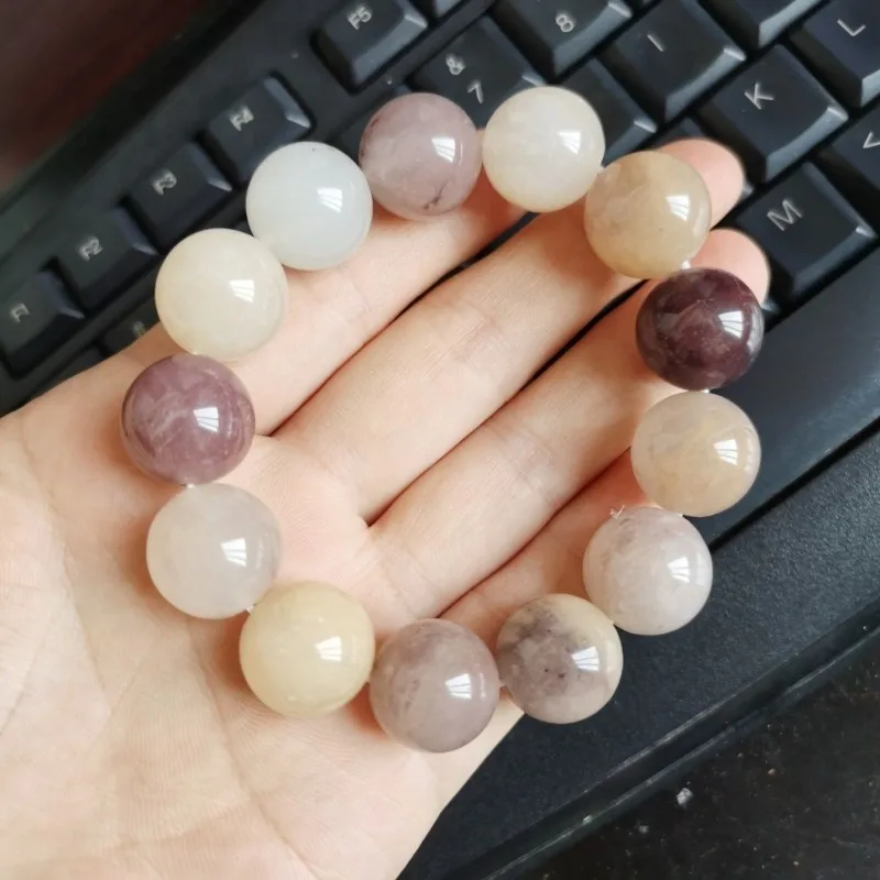 Pure Natural Gold Jade Beads Bracelets Smoke Purple Beads Violet Bracelet Plate To Play Transshipment.