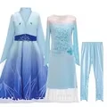 2025 Girl Elsa Princess Dress Ice Snow Long Sleeve Cloak+Dress+Pant+Accessory Queen Girls Birthday Party Dresses Cosplay Costume