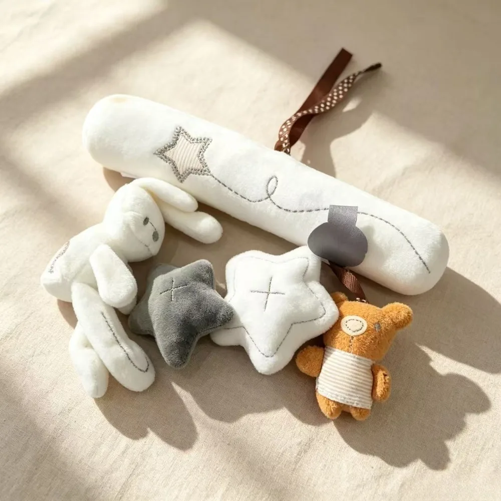 New Hanging Bed Rabbit Baby Hand Bell Safety Seat Plush Toy Multifunctional Plush Toy Stroller Mobile Gifts