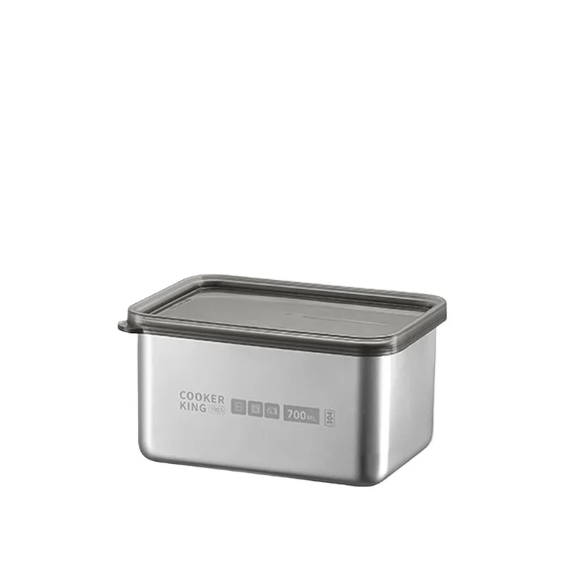 COOKER KING Stainless Steel Fruit Preservation Box Refrigerator Sealed Storage Container with Lid Home Portable Lunch Bento Box view 6