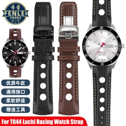 For Tissot 1853 Luchi Racing T044 PRS516 T91 T021 Cow Leather Watch Strap Men's Watch band 20mm Curved Bracelet Folding buckle