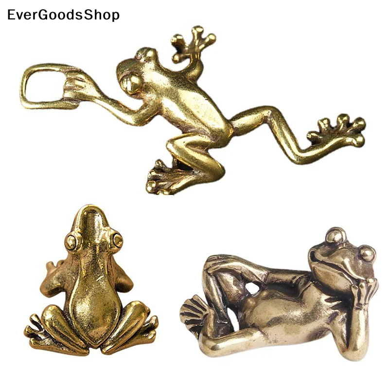 Nouvelle Statue de Grenouille Vintage en Laiton, Décoration de Grenouille, Charmante Pose Contemplative, Ornement de Bureau, Figurine de Grenouille, Décoration Maison et Bureau