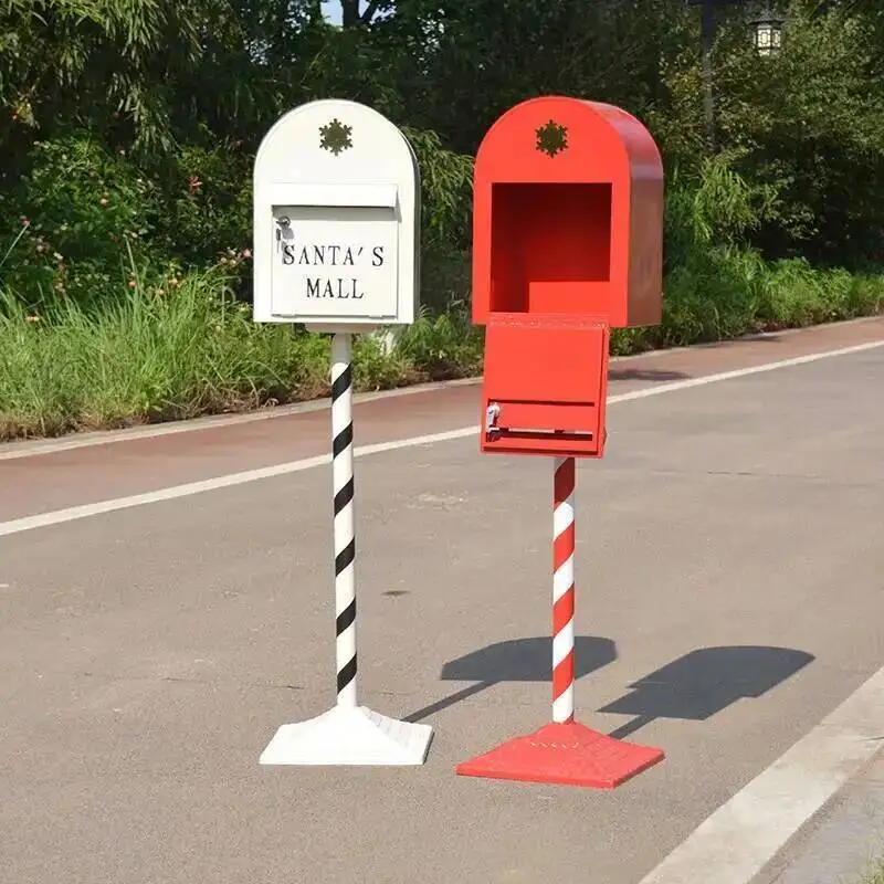Style Industrial Large British Mailbox - Vintage European Iron Freestanding Garden Decor for Courtyards Modern Mailbox