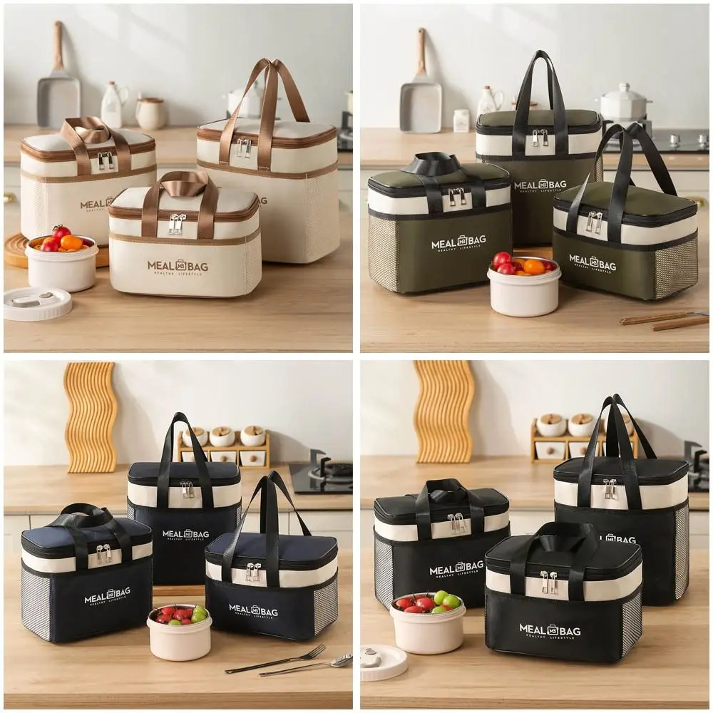 

Сумка для хранения ланч-боксов из алюминиевой фольги, Оксфордская утолщенная термосумка для еды, водонепроницаемая большая вместительная термоизоляционная сумка для женщин