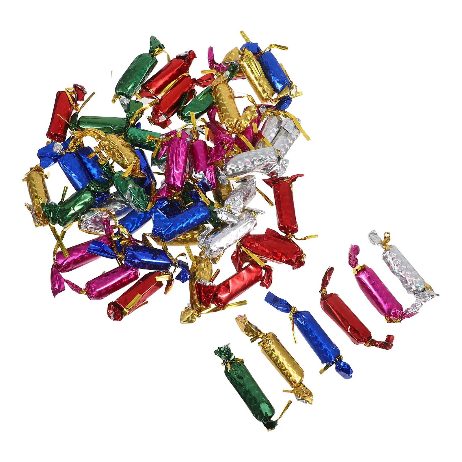 

48pcs Christmas Candy Gift 7.5Cm Plastic Foam Hanging Decorations For Tree Package Craft Colorful Fake Candies