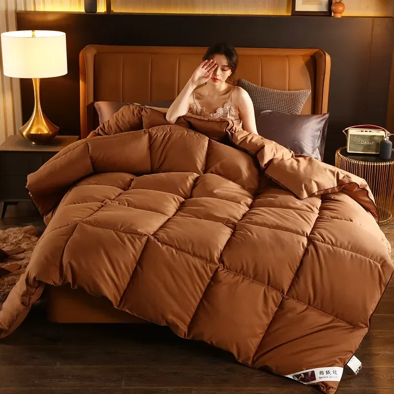 Skin-friendly Breathable Soft Goose Down Comforters Thickened Winter No Down Leakage Quilt Core Summer Air Conditioning Duvet