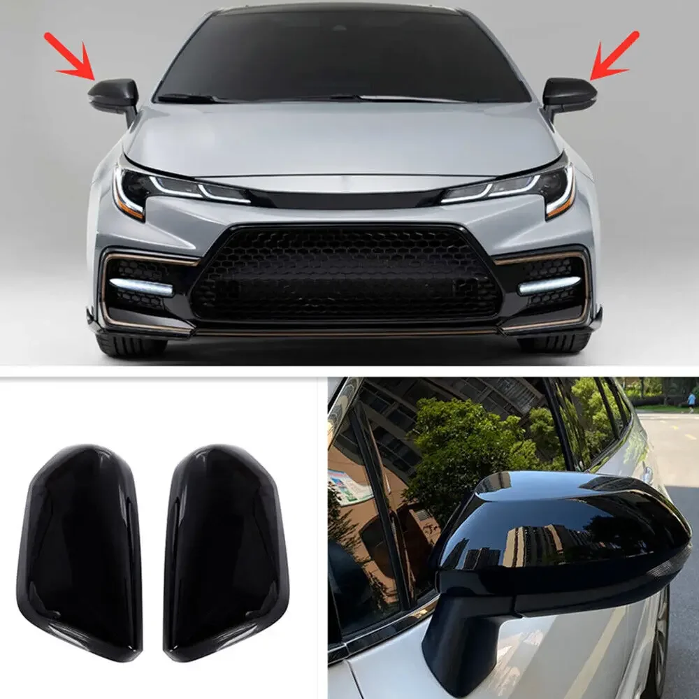 For Toyota Corolla 2019 2020 2021 2022 Car Rearview Side Mirror Cover Wing Cap Exterior Door Rear View Case Trim Carbon Fiber