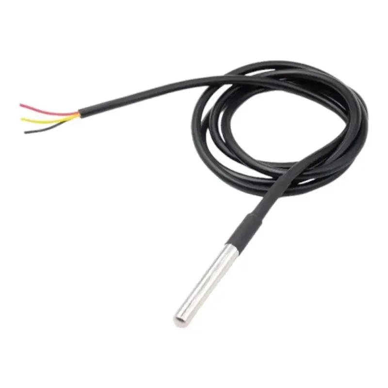 DS18B20 Cabo de sensor digital à prova d'água à prova de umidade e ferrugem 100 cm Adaptador de terminal de sonda de aço inoxidável