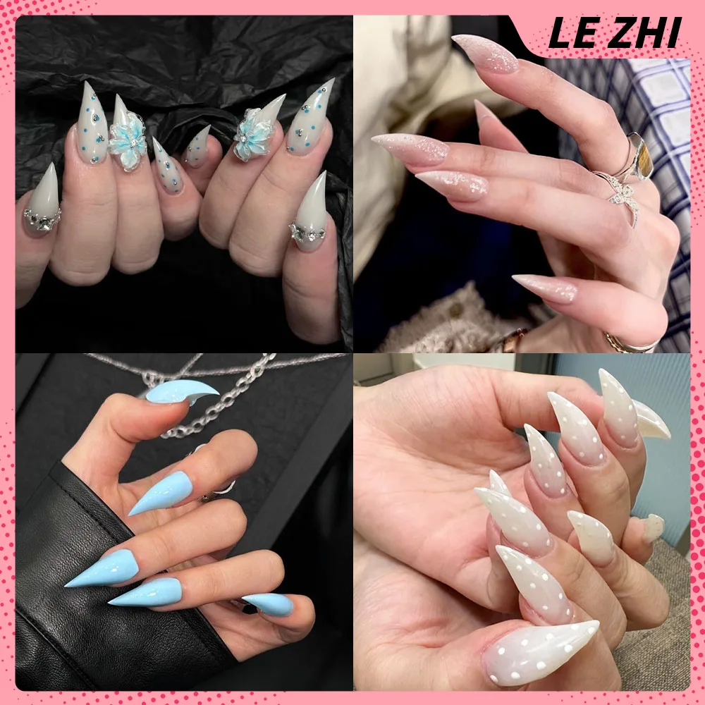 Y2K Sweet Cool Dragon Claw Cat Claw Handmade Press On Nail with 3D Charms Baddie Cat Eye Fake Nail Art Brithday Gift