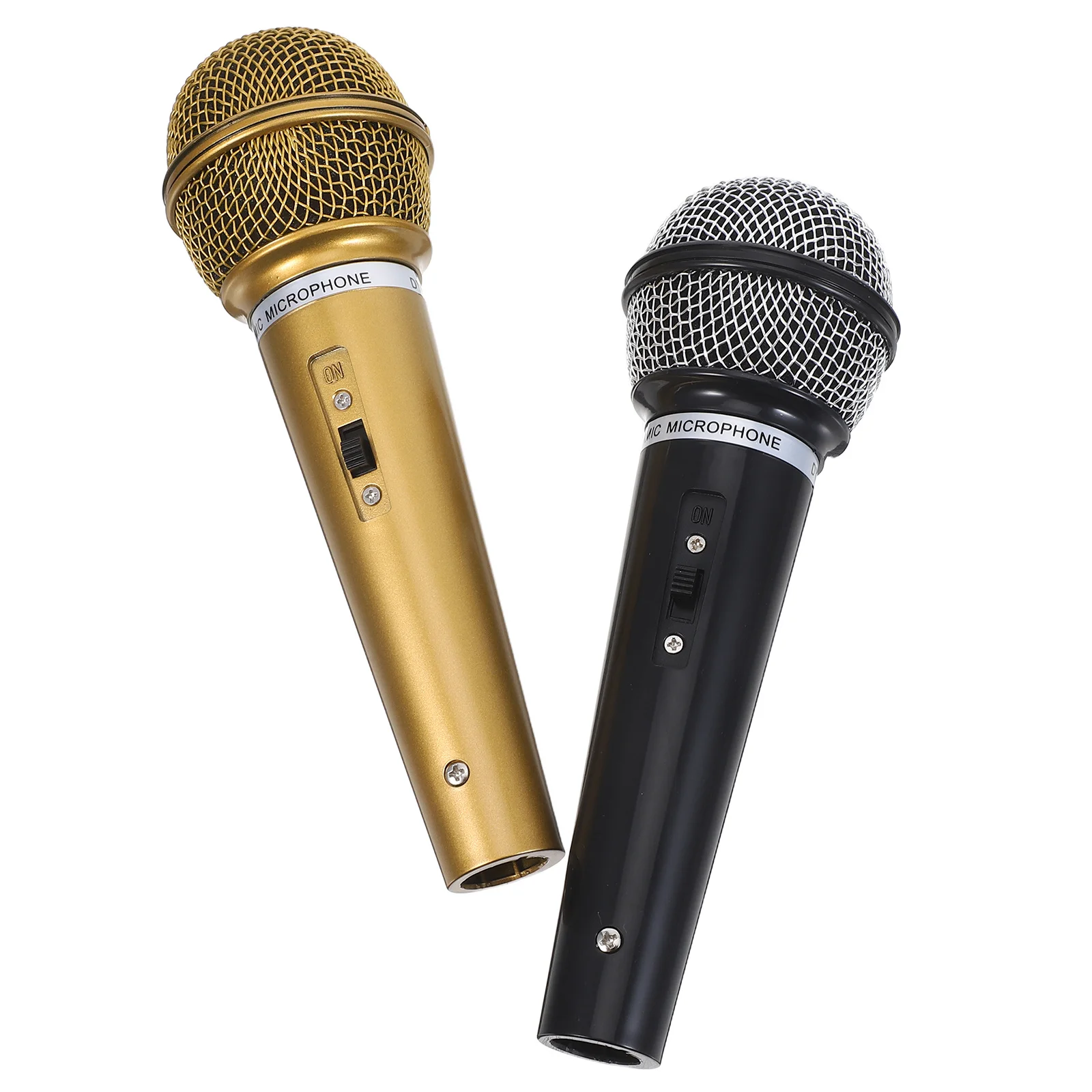 

2pcs Mini Simulation Microphone For Lightweight Plastic Pretend Play Mic Realistic Stage Prop For Music Party Halloween