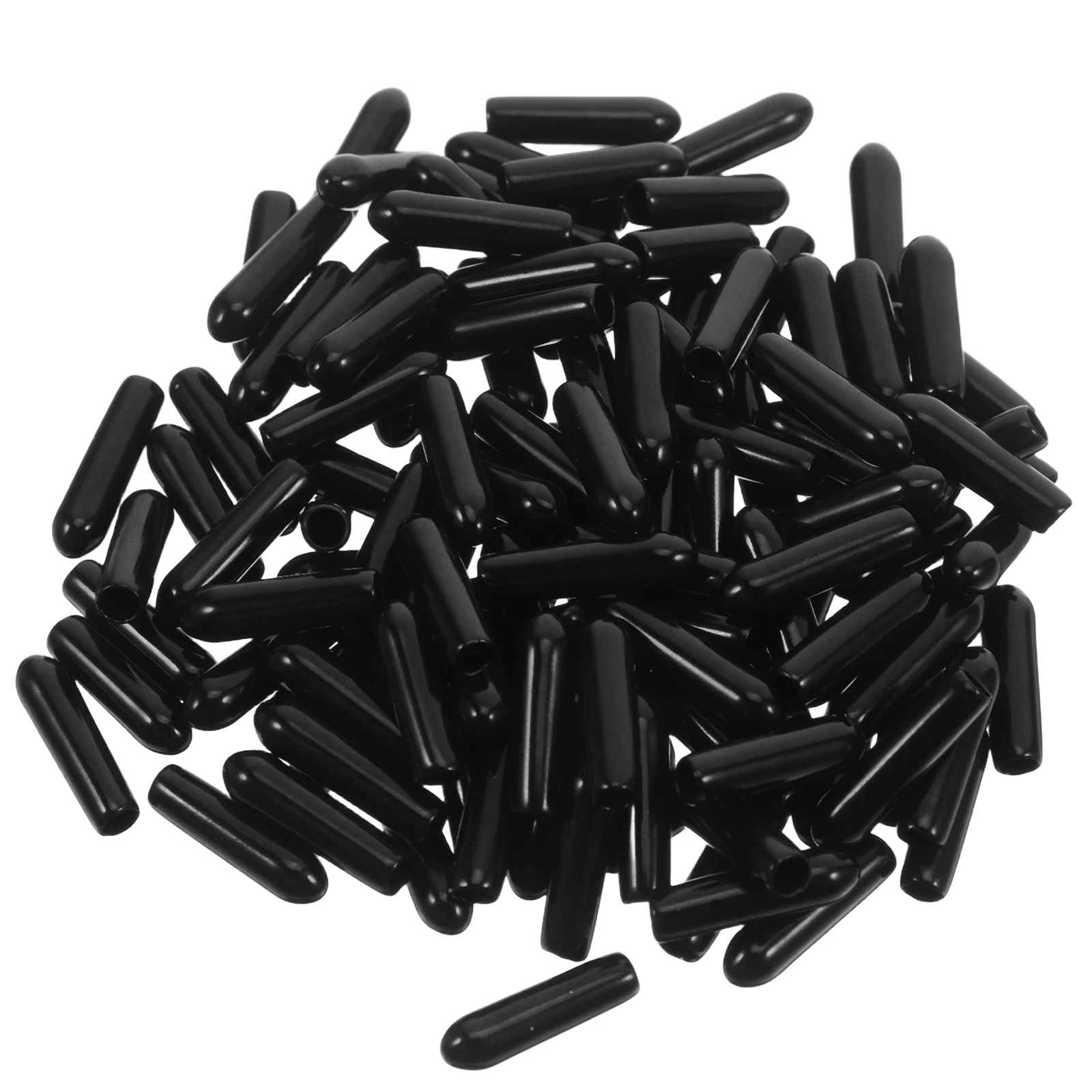 

200pcs Black 5mm PVC Soft Caps for Bolt End Protection Dustproof Covers High Elasticity Plastic Plugs Screw