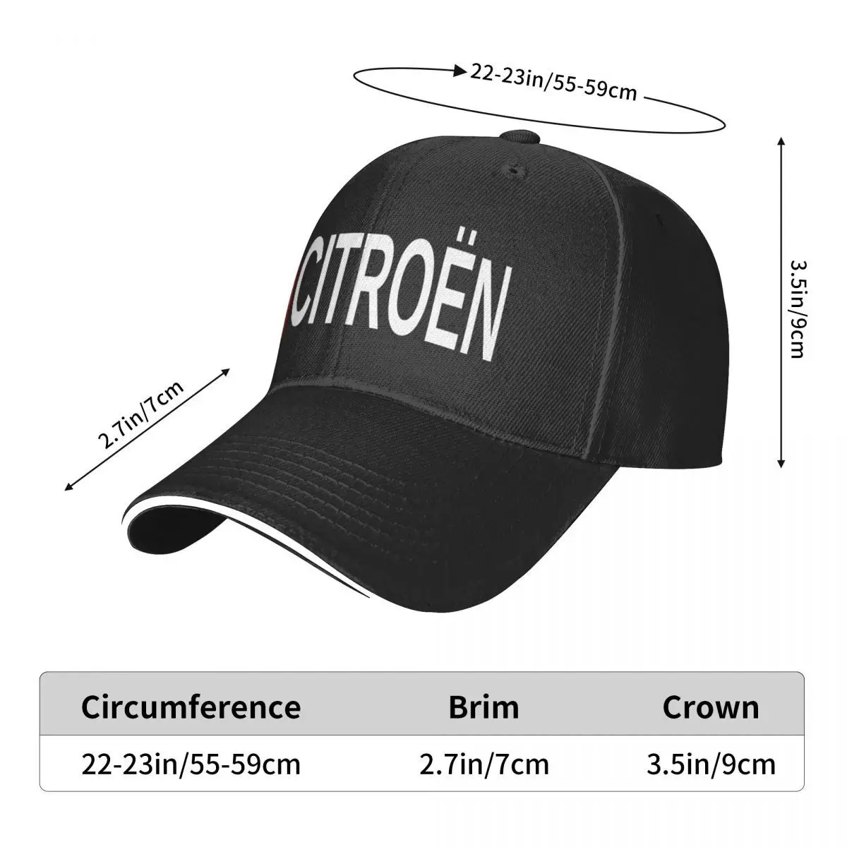 Gorra con logotipo de Citroen para hombre y mujer, gorro de béisbol, 570