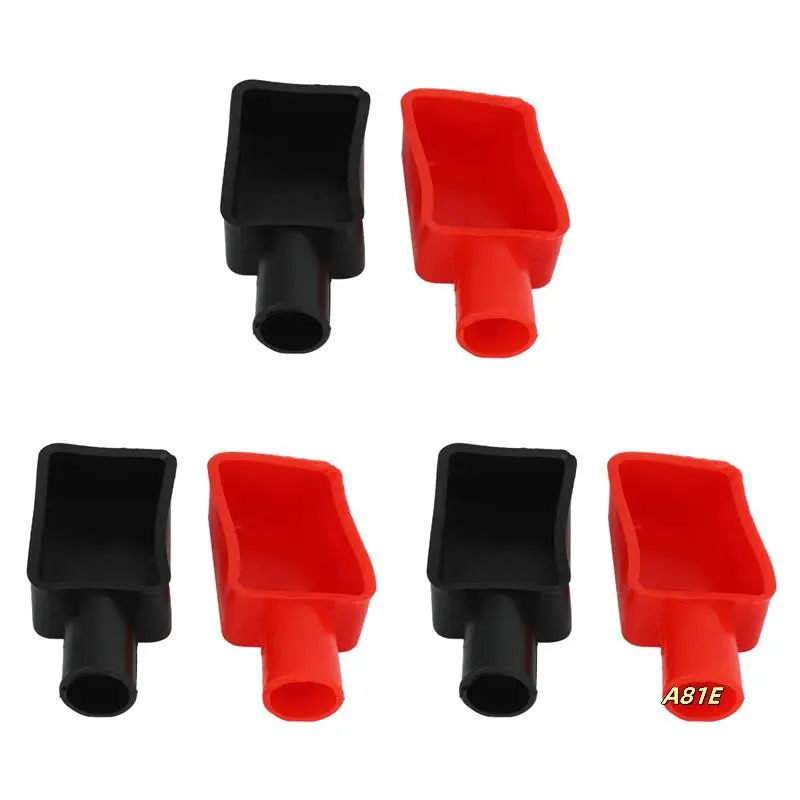 

6 шт. положительные и отрицательные защитные чехлы для автомобильных аккумуляторов, резиновые рукава, защитные рукава для клемм аккумулятора