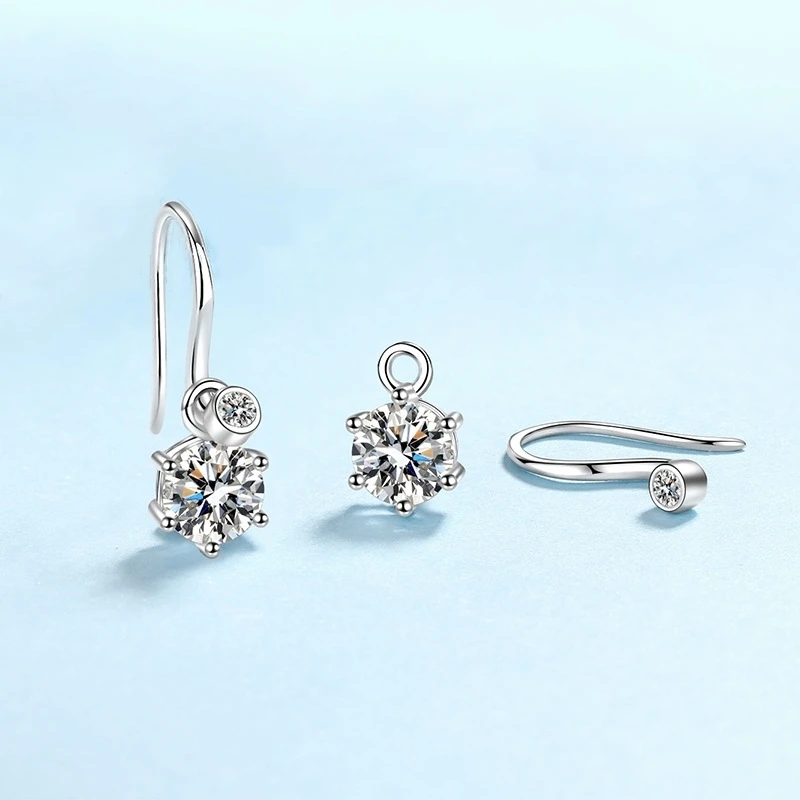 

Женские платиновые серьги Pt950 с шестью когтями, крючки для ушей 1,12/2,12 карата, муассанит, бриллианты, свадебные серьги-капли, подарок на день рождения, жена, День святого Валентина