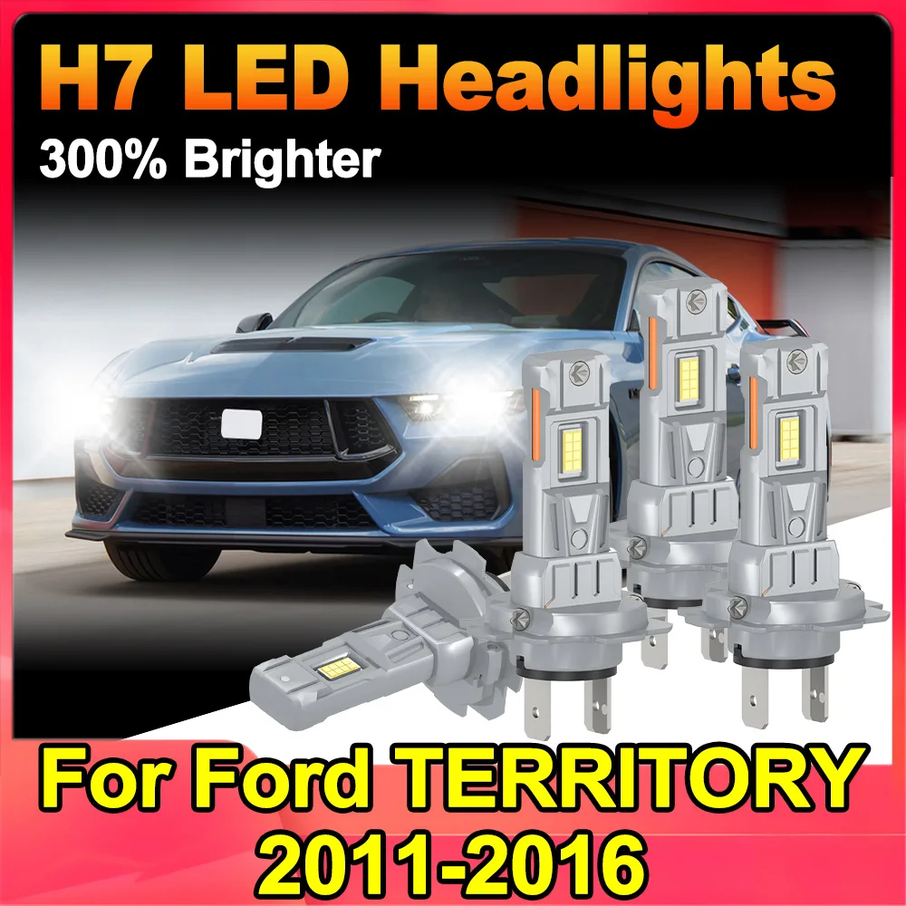 

Комплект светодиодных фар H7, комбинированные лампы дальнего и ближнего света, супер яркий белый 6000K для Ford TERRITORY 2011-2016, авто фары