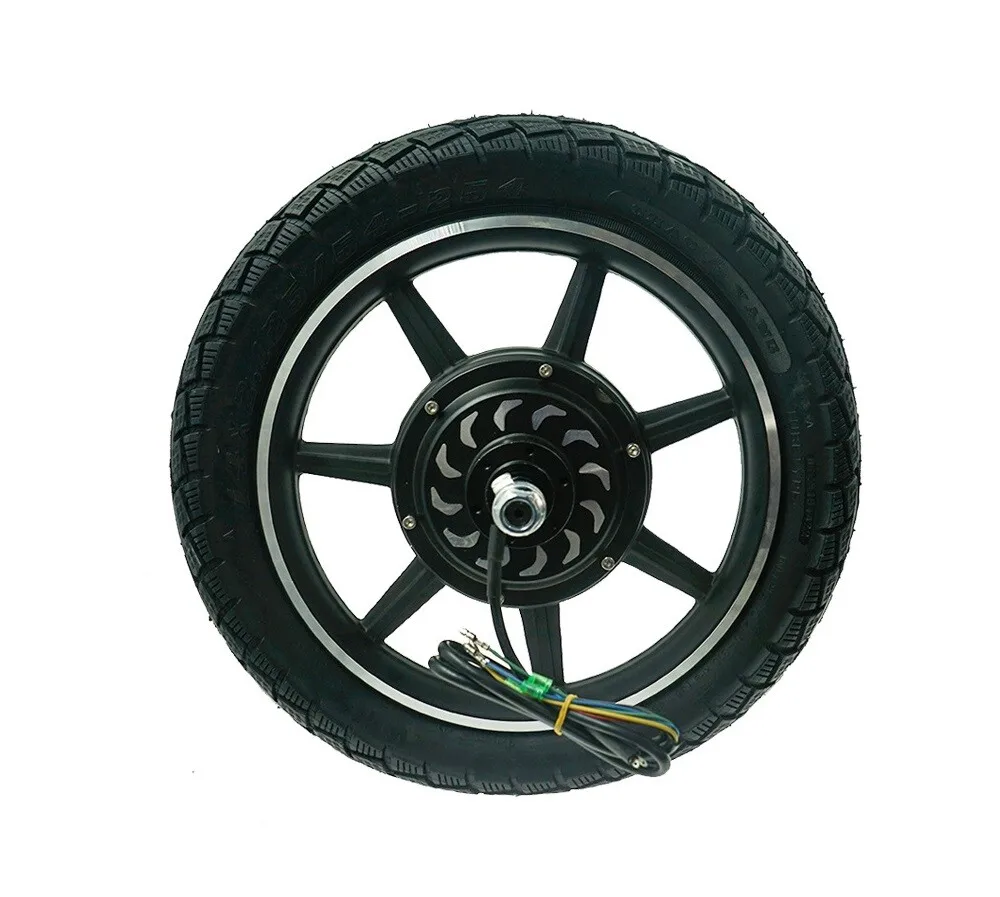 14 Inch Wheel Hub Motor Electric Bicycle Brushless Motor Tyre 14X2.125 24V/36V/48V 350W/500W
