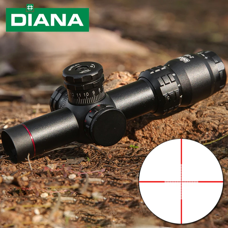 

Оптический прицел DIANA 2-7X20 с трубкой 25,4 мм, регулировкой по высоте и наклону, красной/зеленой подсветкой и сеткой Mil-Dot
