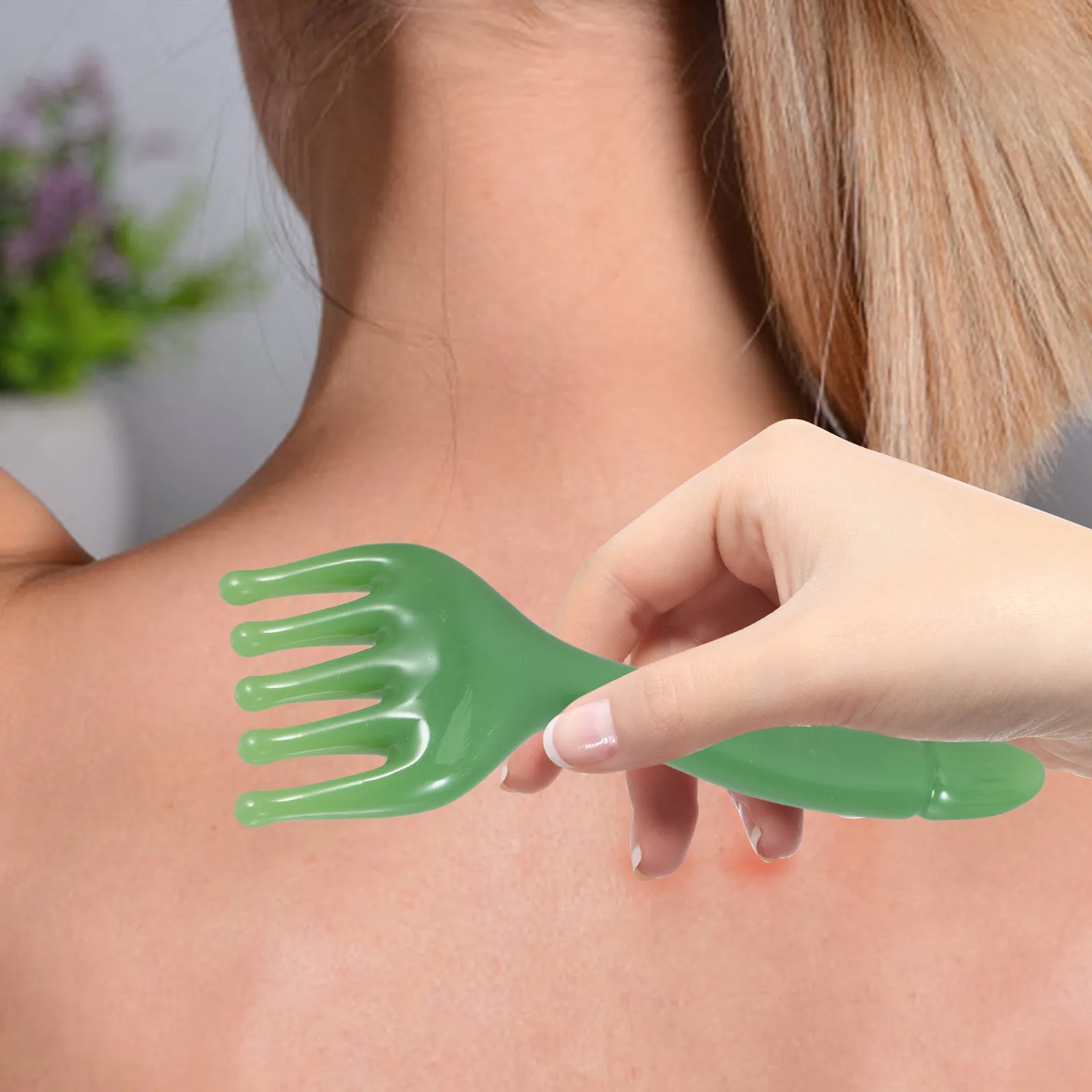 

Набор из 2 массажеров для кожи головы с пятью зубцами, эргономичный, из полимерной смолы, ручной массажный гребень для головы, кожи головы, шеи, челюсти, для расслабления, портативный, для путешествий