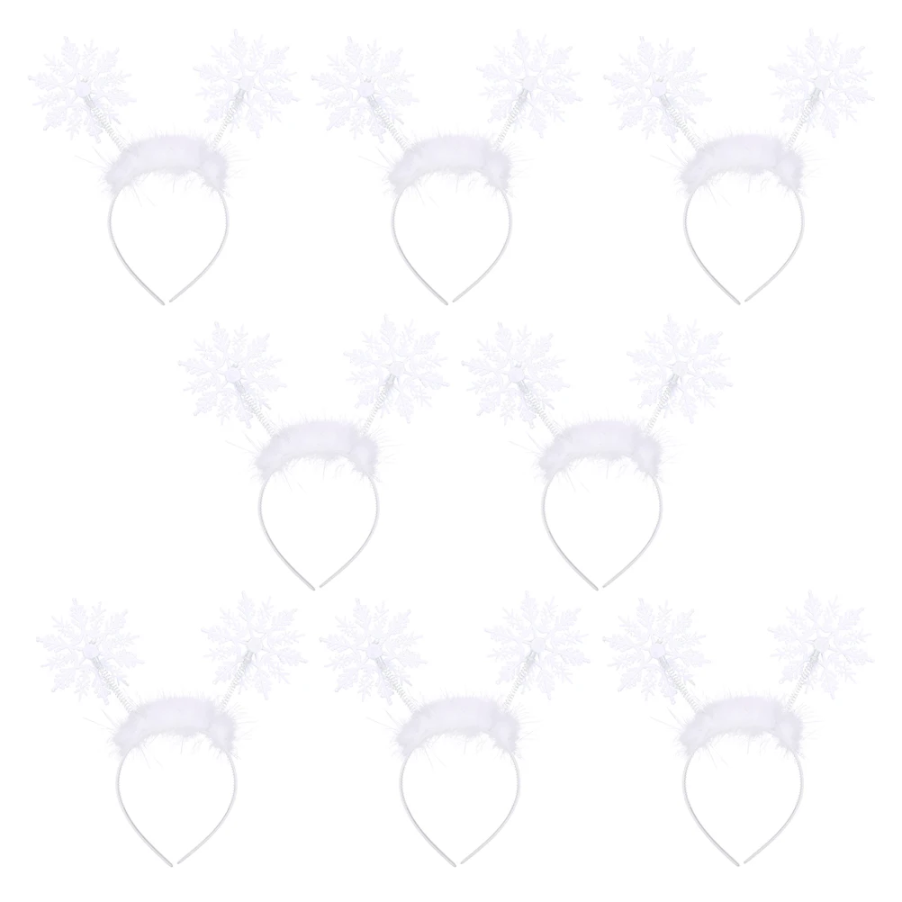 

8Pcs Xmas Snowflake Hair Hoops Christmas Headbands Festival Party Hair Decor Decorative Xmas Hairband Costume Headdress