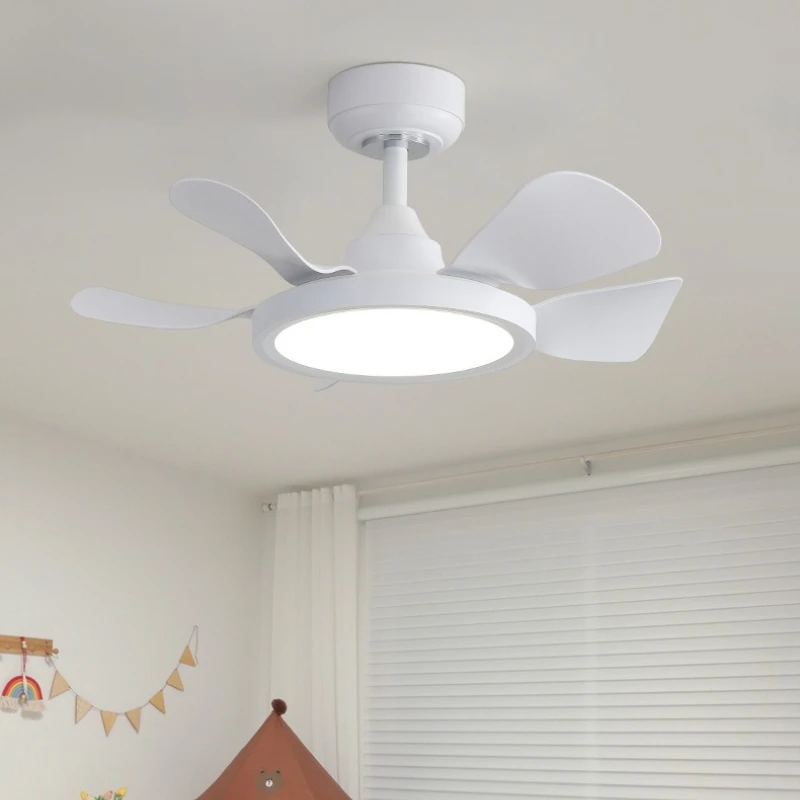 Eye Protection Children's Room Electric Ceiling Fan Lights Color Warm Straight Blade Fan Variable Frequency Bedroom Fan Lamps