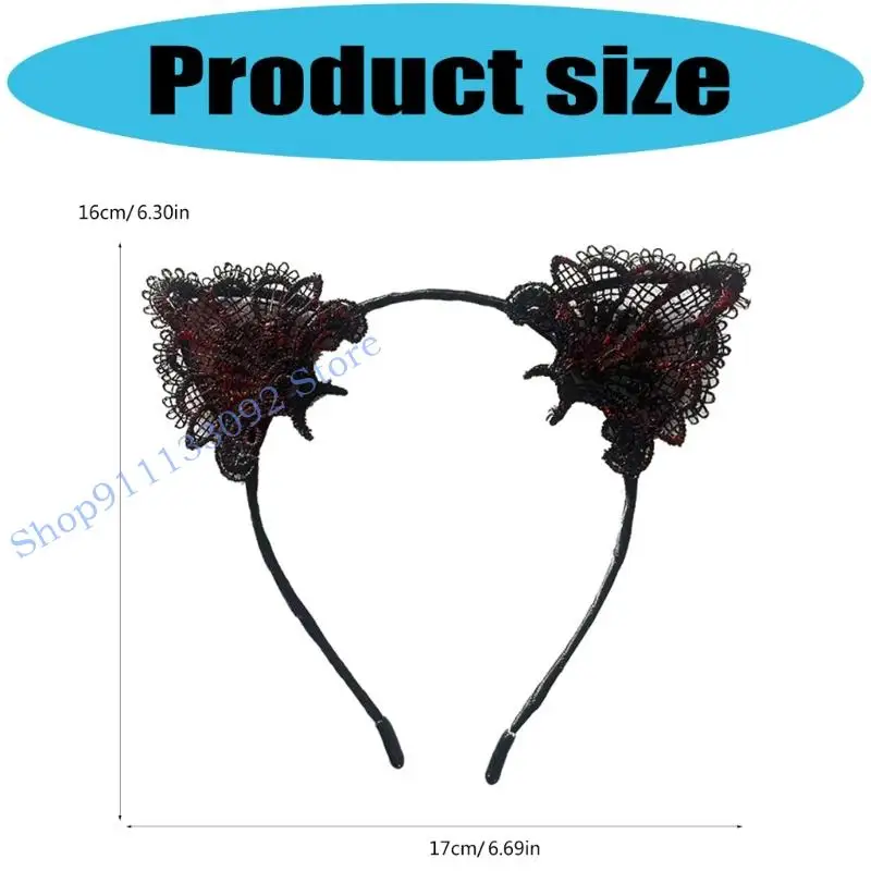 H9ED กิ๊บติดผมหูแมวแบบปรับเปลี่ยนได้ Impermeable การเฉลิมฉลองวันฮาโลวีนเพิ่มเติมทุกยุค