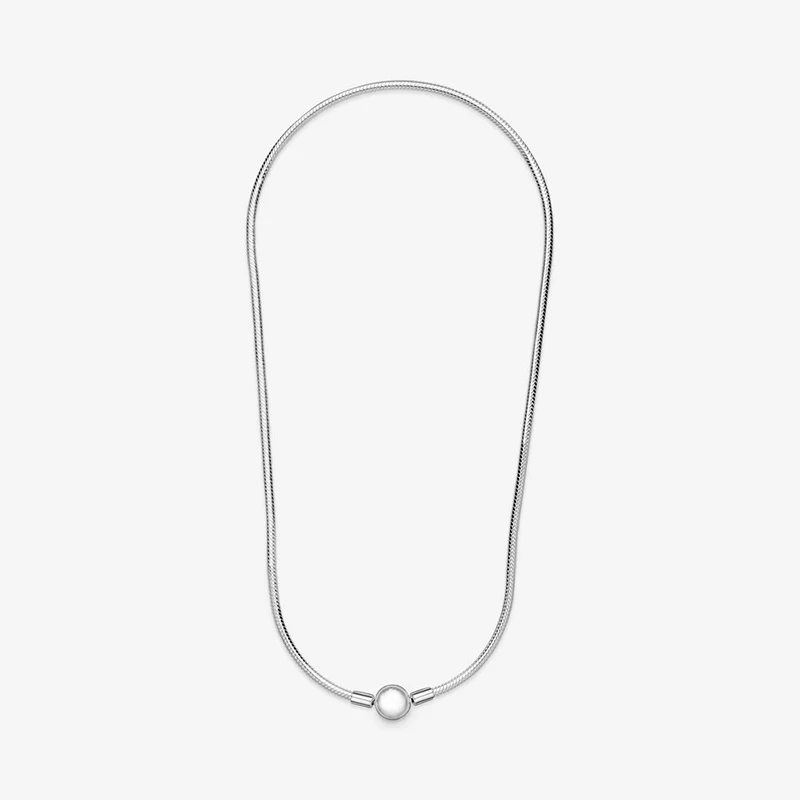 Collar de plata de ley 925 auténtica para mujer, cadena de serpiente Moments, compatible con cuentas de marca Original, regalo de joyería DIY para fiesta