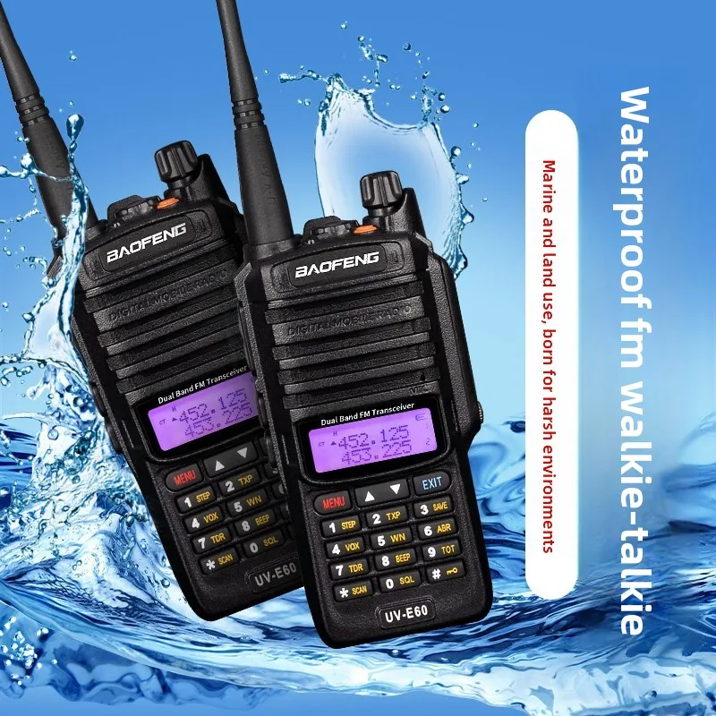 

Рация Baofeng UV-E60 двухдиапазонная, высокомощная, с большим радиусом действия и сильным проникновением сигнала, портативная, для использования на стройплощадках и в тоннелях