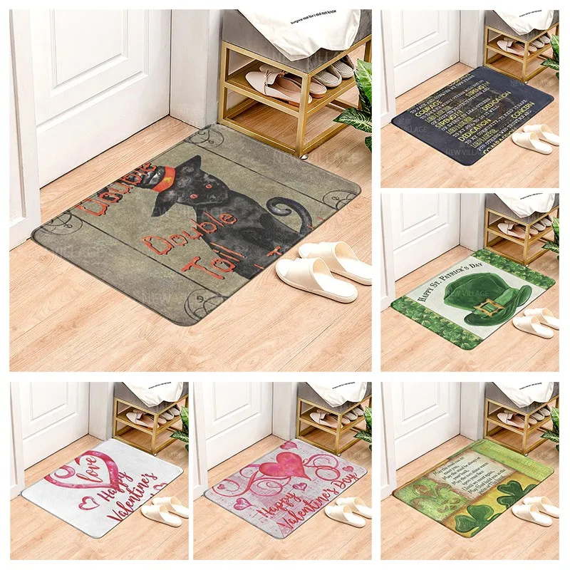 Vintage style non slip shower mat bathroom carpet home decoration floor mat kitchen bedroom living room water absorbing door mat