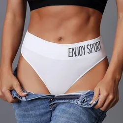 1pcs Women's Underwear Sexy Seamless Movement Fitness Letter Wide Waist Mid-waist Seamless Triangle Thong