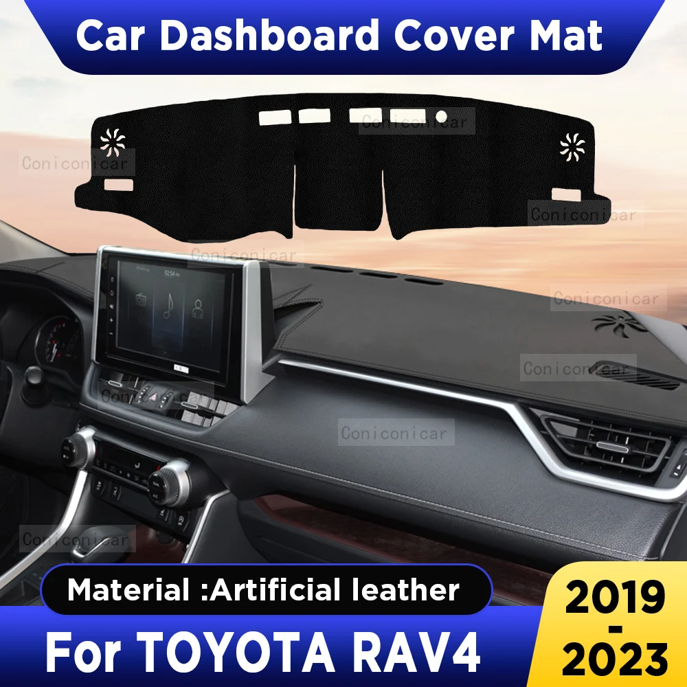 

For Toyota RAV4 XA50 2019-2023 2022 2021 Car Dashboard Cover Mat Dash Board Sun Shade Pad Anti-UV Artificial Leather Accessories