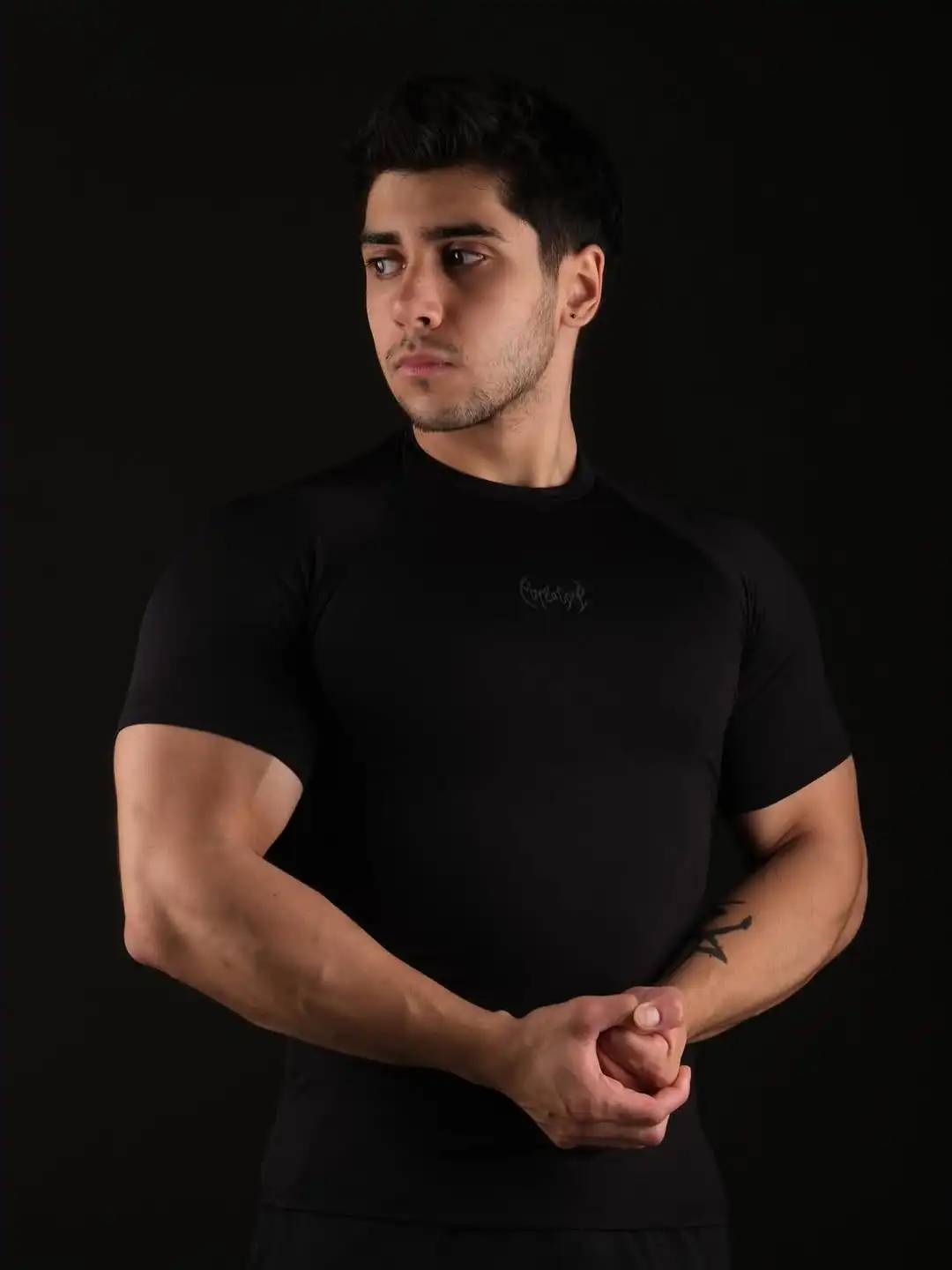 

03- American-style Hot sale high-elastic compression training sports base layer running Dark Power fitness wear for men women