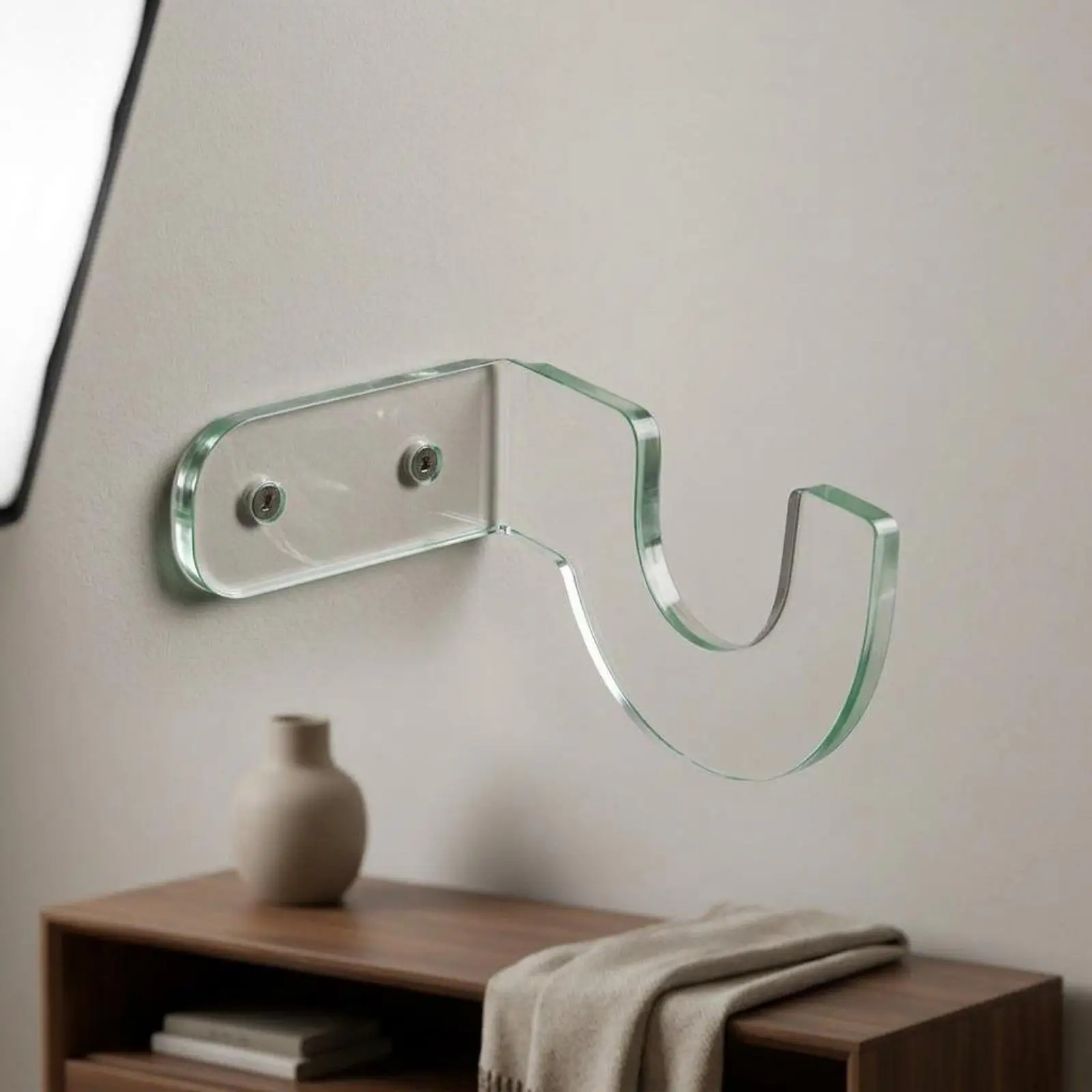 Acrylic Wall Mount Sword Rack Minimalist Clear Display Holder U Shaped Stand for Practice